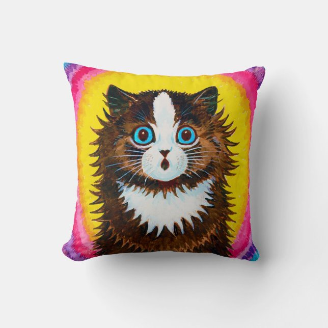 Cat in a Rainbow, Louis Wain Cushion (Front)