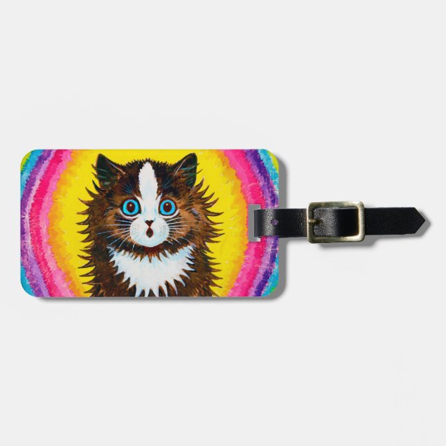 Cat in a Rainbow, Louis Wain Luggage Tag (Front Horizontal)