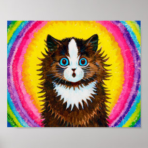 Cat in a Rainbow, Louis Wain Poster