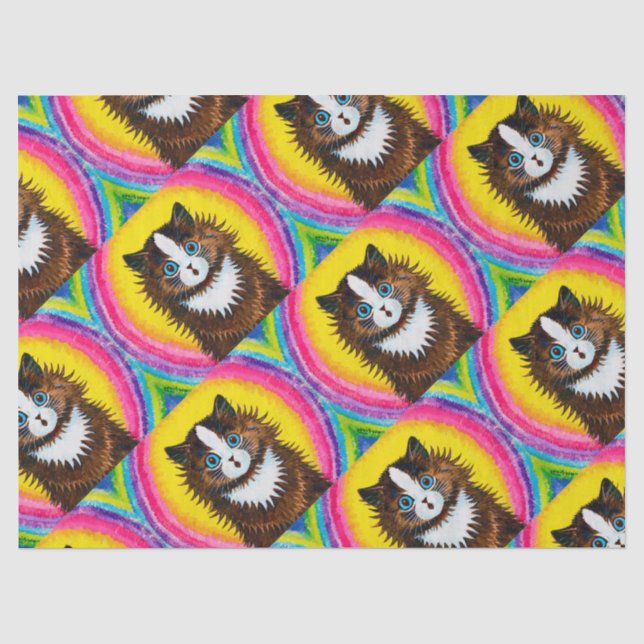 Cat in a Rainbow, Louis Wain Tissue Paper (Front)