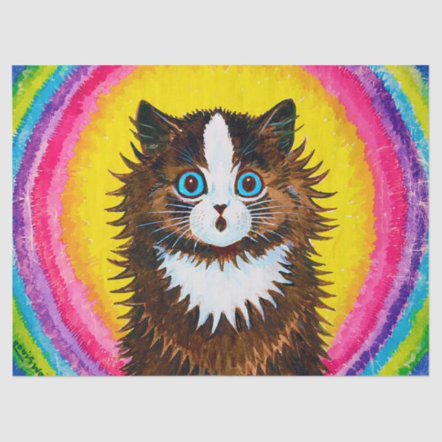 Cat in a Rainbow, Louis Wain Tissue Paper (Front)