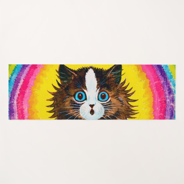 Cat in a Rainbow, Louis Wain Yoga Mat (Front (Horizontal))