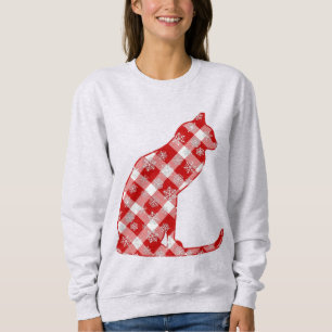Cat in a Red Buffalo Plaid Christmas Pattern Sweatshirt