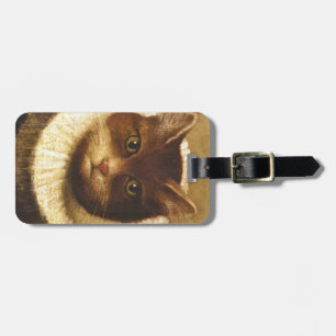 Cat In A Ruff Cute Victorian Art Vintage Painting Luggage Tag