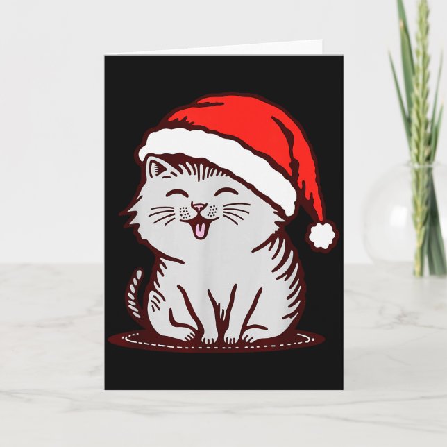 Cat In A Santa Hat  Card (Front)
