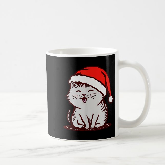 Cat In A Santa Hat  Coffee Mug (Right)