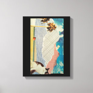 Cat in a strange landscape canvas print