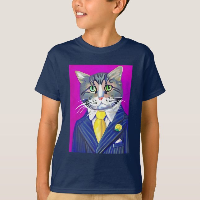 Cat in a Suit and Tie Kid's Tee    (Front)