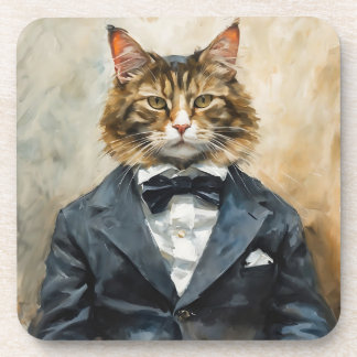 Cat in a Suit Coaster