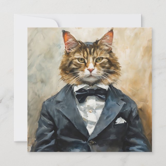 Cat in a Suit Invitation (Front)