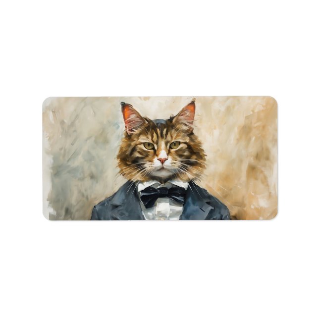 Cat in a Suit Label (Front)
