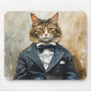 Cat in a Suit Mouse Mat