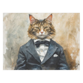 Cat in a Suit Tablecloth