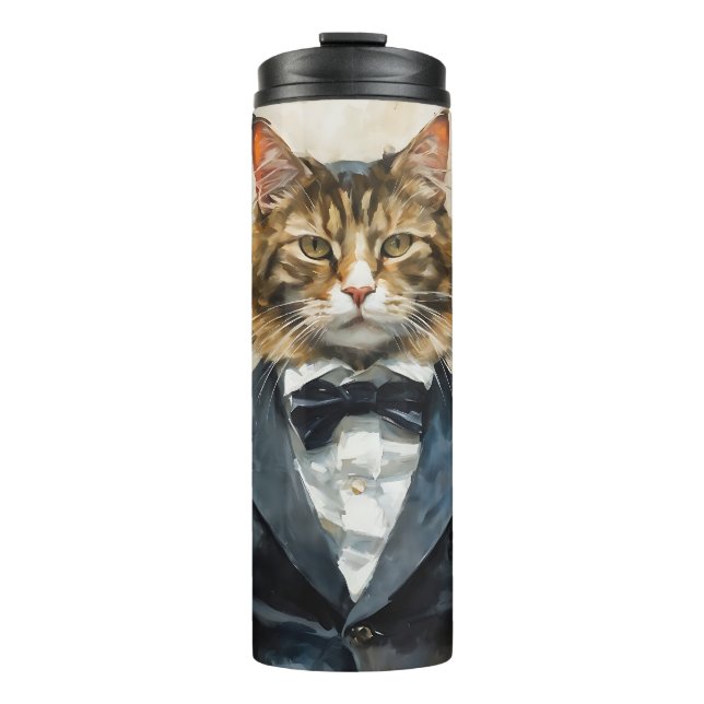 Cat in a Suit Thermal Tumbler (Front)