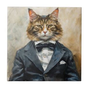 Cat in a Suit Tile