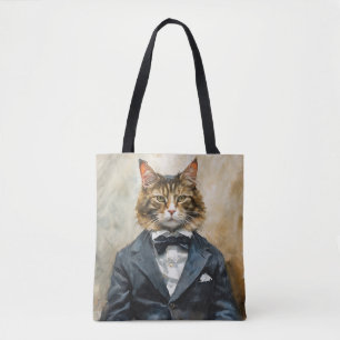 Cat in a Suit Tote Bag