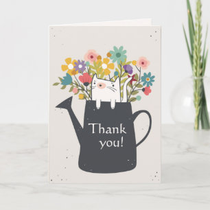 Cat In A Watering Can Card (Photo Optional)