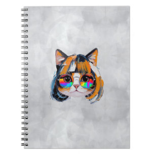 Cat in a Wig + Sunglasses (Painting #2) Notebook