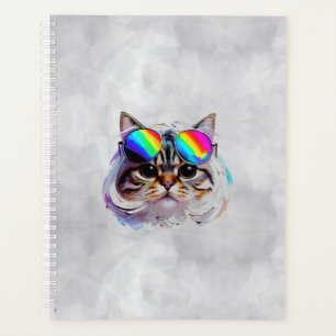 Cat in a Wig + Sunglasses (Painting #3) Planner