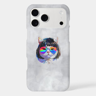 Cat in a Wig + Sunglasses (Painting #7)
