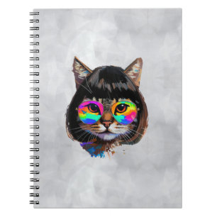 Cat in a Wig + Sunglasses (Painting #9) Notebook