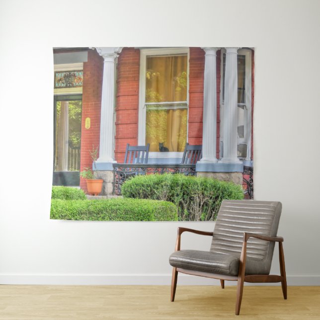 Cat in a Window Tapestry (In Situ (Horizontal))