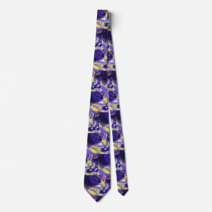 Cat in abstract colors tie