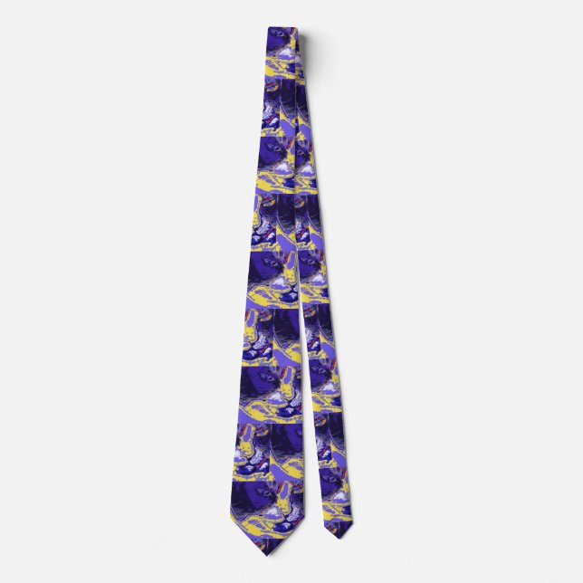 Cat in abstract colors tie (Front)