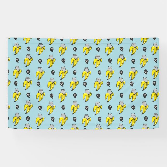 Cat in banana banner (Horizontal)
