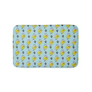 Cat in banana bath mat