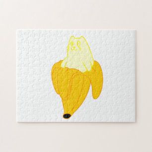 Cat in banana - Choose background color Jigsaw Puzzle