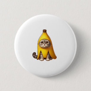 Cat in Banana Costume 6 Cm Round Badge