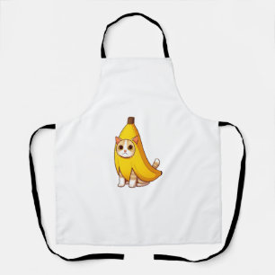 Cat in Banana Costume Apron