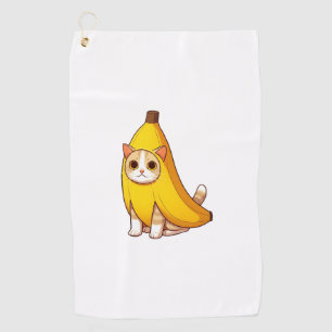 Cat in Banana Costume  Golf Towel