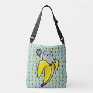 Cat in banana crossbody bag