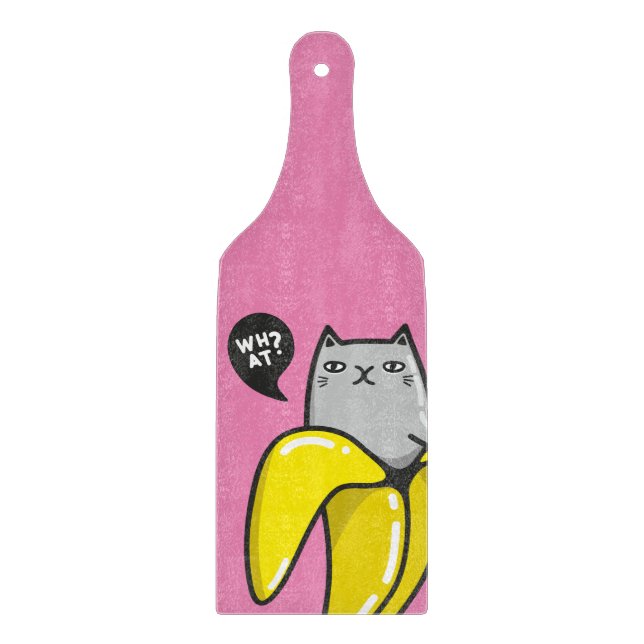 Cat in banana cutting board (Front)