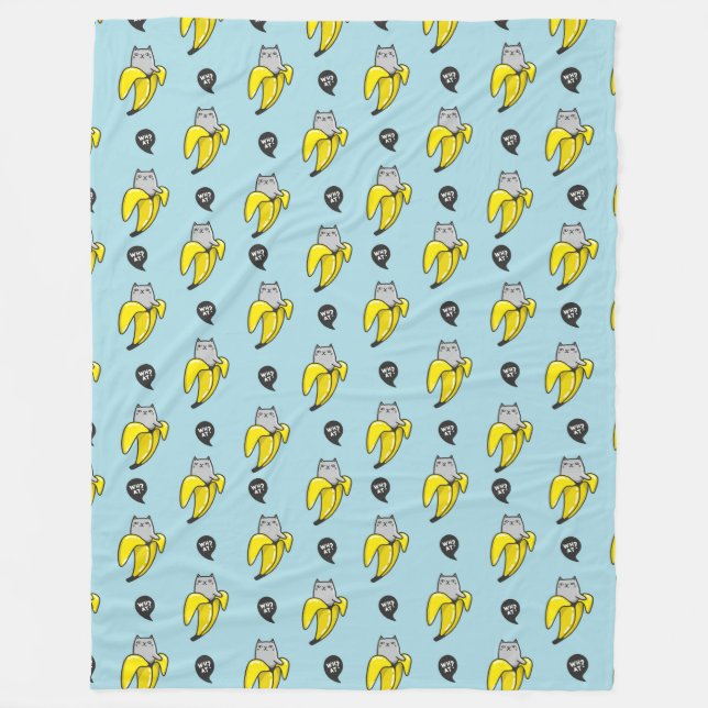 Cat in banana fleece blanket (Front)