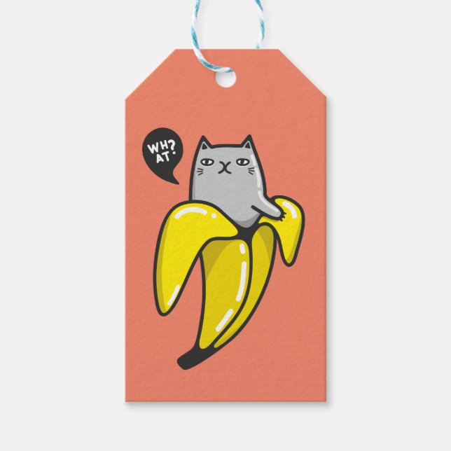 Cat in banana gift tags (Front)
