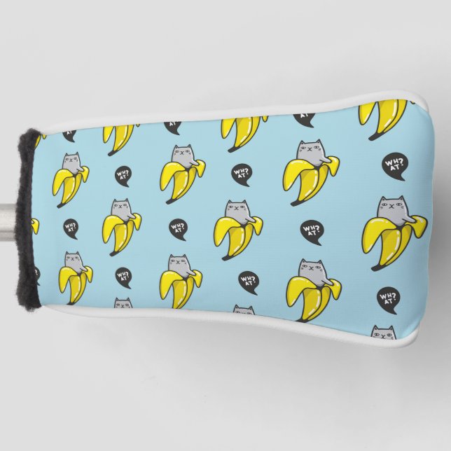 Cat in banana golf head cover (Front)