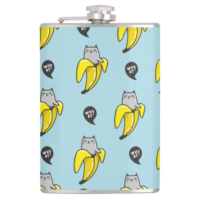 Cat in banana hip flask (Front)