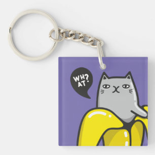 Cat in banana key ring