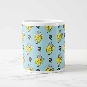 Cat in banana large coffee mug