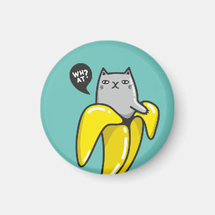 Cat in banana magnet
