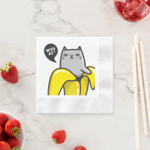 Cat in banana napkin