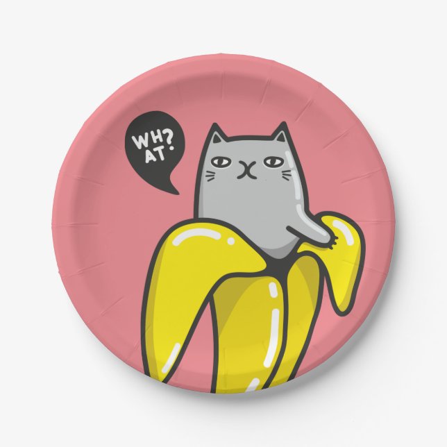Cat in banana paper plate (Front)