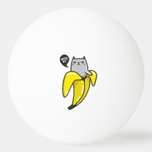 Cat in banana ping pong ball