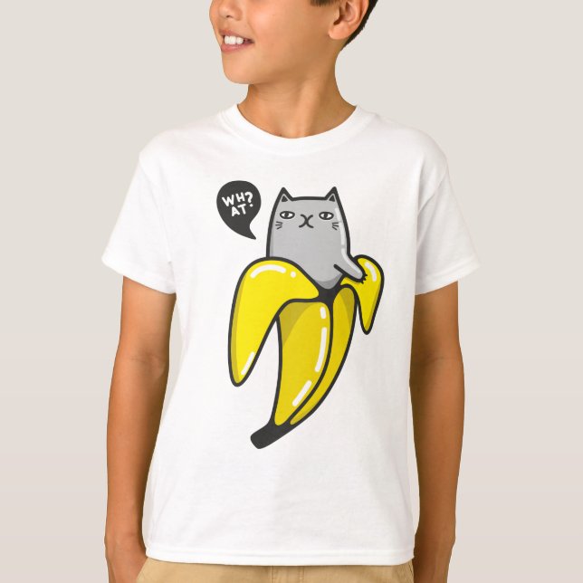 Cat in banana T-Shirt (Front)