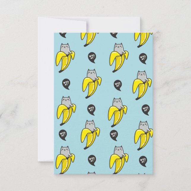 Cat in banana thank you card (Front)