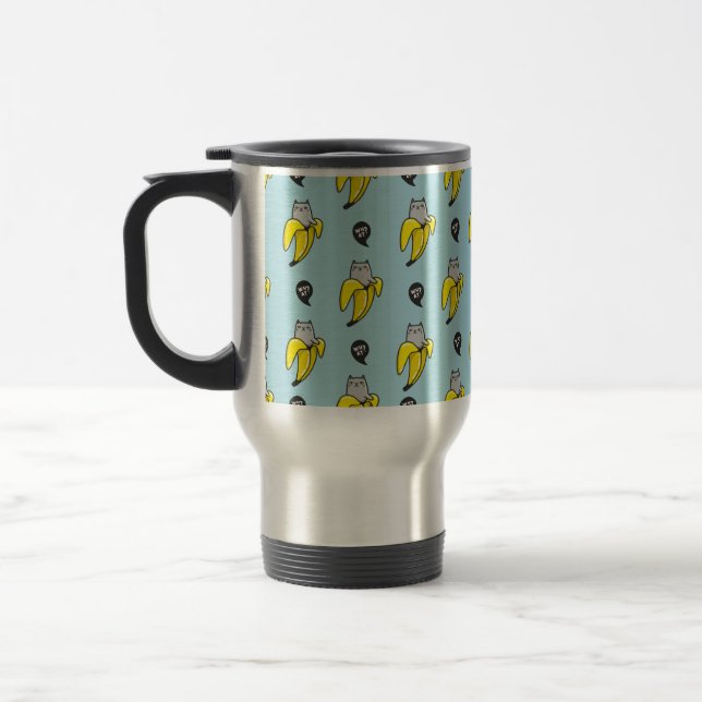 Cat in banana travel mug (Left)