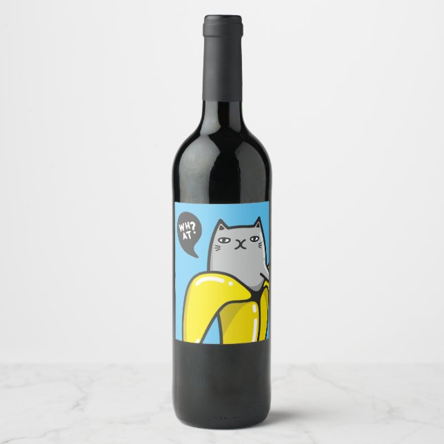 Cat in banana wine label (Front)